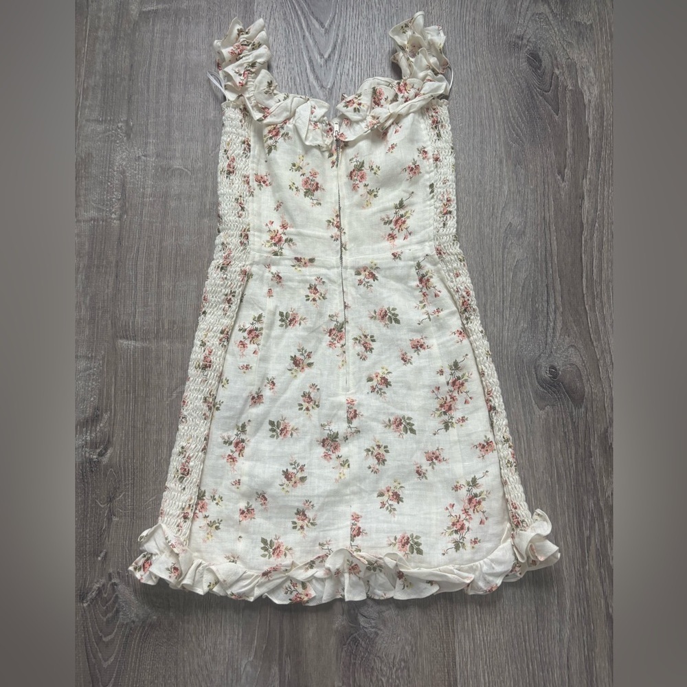 Reformation Cream Floral linen Dress size 0 - Picture 2 of 8